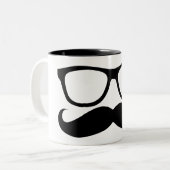 Schnurrbart-Nerd Zweifarbige Tasse (Vorderseite Links)