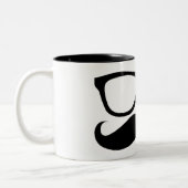 Schnurrbart-Nerd Zweifarbige Tasse (Links)
