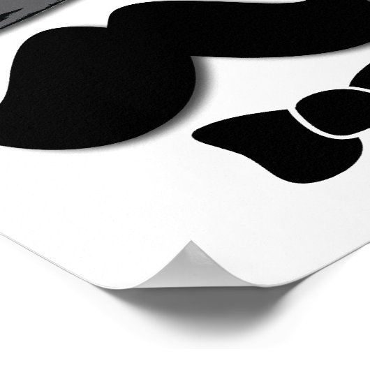 Schnurrbart, Oberhut, Bugs-Krawatte und Perlposter Poster (Ecke)