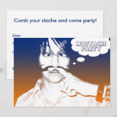 Schnurrbart-Party: Comic staches Einladung (Vorne/Hinten)