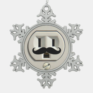 Schnurrbart-Powerausgang Schneeflocken Zinn-Ornament