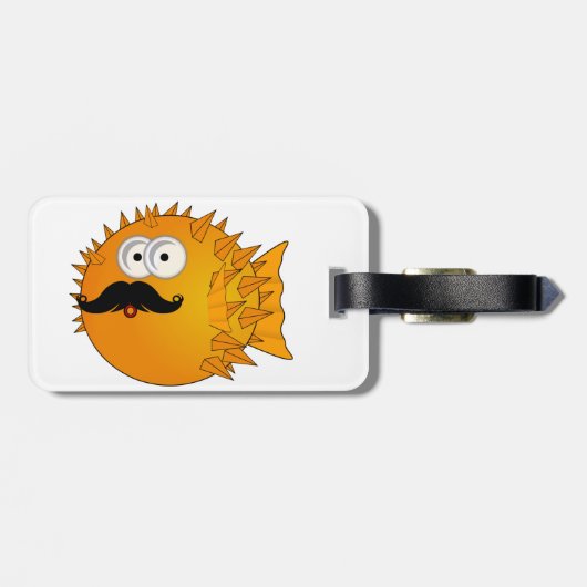 Schnurrbart-Puffer-Fische Gepäckanhänger (Rückseite horizontal)