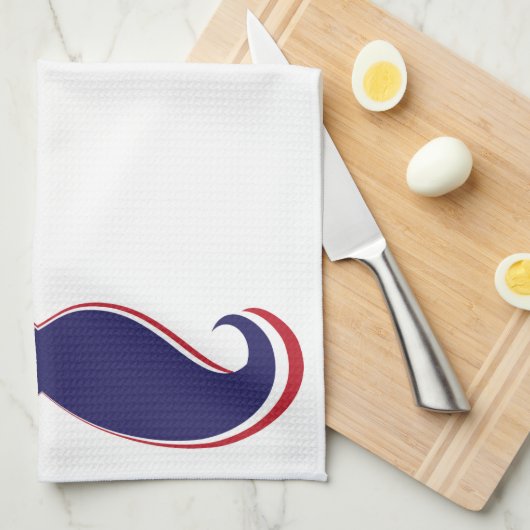 Schnurrbart - Rot, Weiß und Blau Handtuch (Viertel Falte)