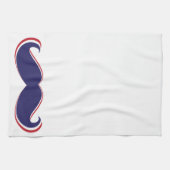 Schnurrbart - Rot, Weiß und Blau Handtuch (Horizontal)