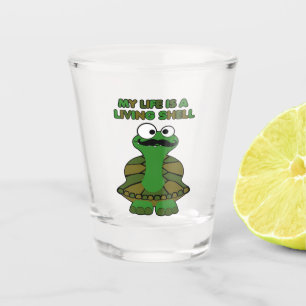 Schnurrbart-Schildkröte-lebende Muschel Schnapsglas