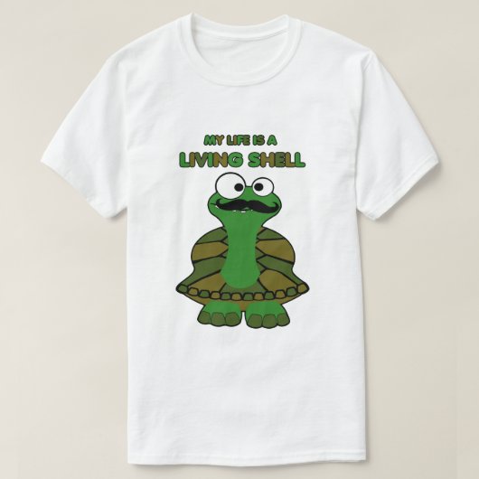 Schnurrbart-Schildkröte-lebende Muschel T-Shirt (Design vorne)