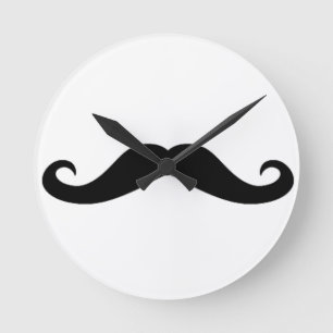 Schnurrbart-Schnurrbart/Rasur es? Runde Wanduhr
