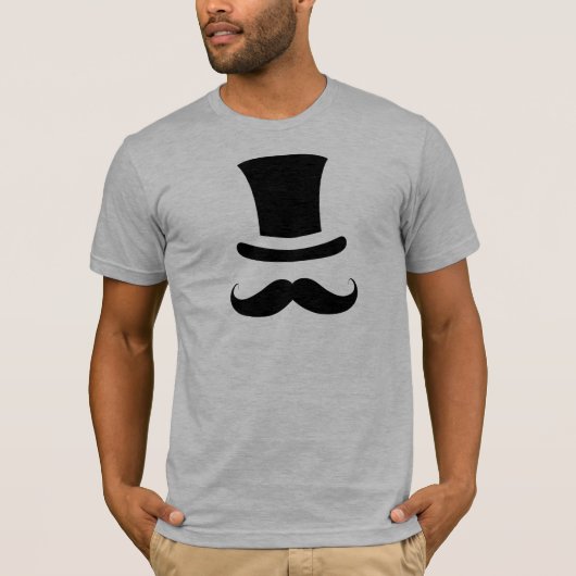 Schnurrbart-/Schnurrbart-Zylinder T-Shirt (Vorderseite)