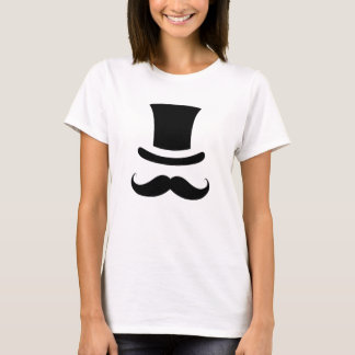 Schnurrbart-/Schnurrbart-Zylinder T-Shirt