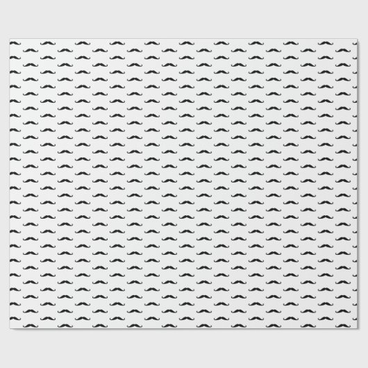 Schnurrbart, schwarz, einfach, Geburtstag Geschenkpapier (Flach)