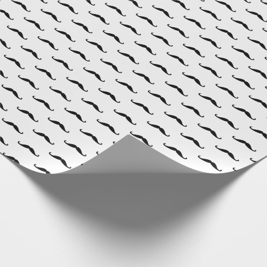 Schnurrbart, schwarz, einfach, Geburtstag Geschenkpapier (Ecke)