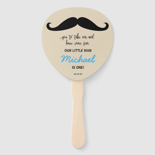 Schnurrbart...Sie nehmen eins. Unser kleiner Mann  Fächer (Vorderseite)