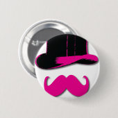 Schnurrbart, Spitzenhut, Bogen-Krawatte und Perlen Button (Vorne & Hinten)