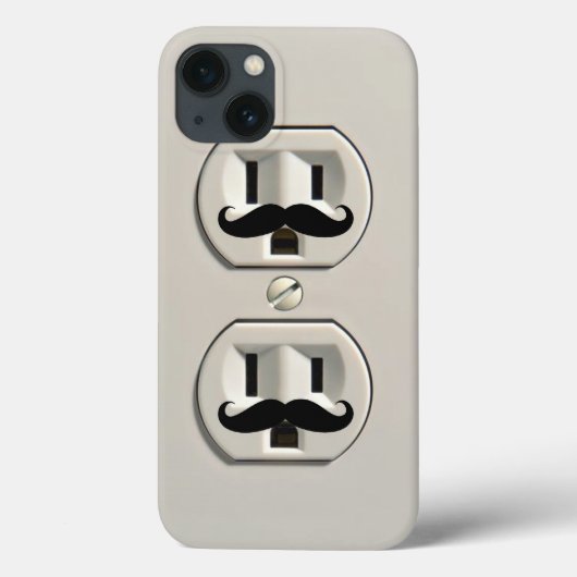 Schnurrbart-Steckdose Case-Mate iPhone Hülle (Rückseite)