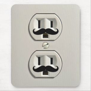 Schnurrbart-Steckdose Mousepad