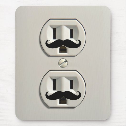 Schnurrbart-Steckdose Mousepad (Vorne)