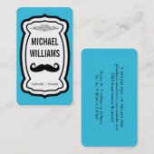 Schnurrbart/Streifen (blau) Visitenkarte (Vorne/Hinten)