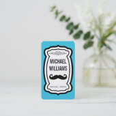 Schnurrbart/Streifen (blau) Visitenkarte (Stehend Vorderseite)