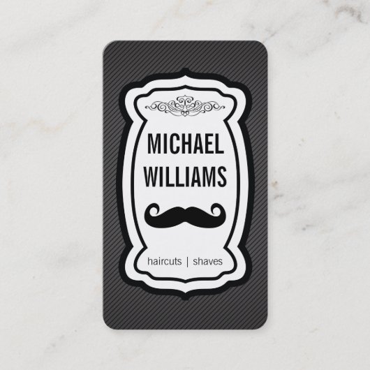 Schnurrbart/Streifen (schwarz) Visitenkarte (Vorderseite)