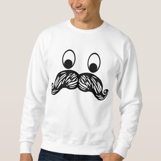Schnurrbart-Strickjacke Sweatshirt (Vorderseite)