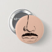 Schnurrbart-Surrealist-Pinback Button (Vorne & Hinten)