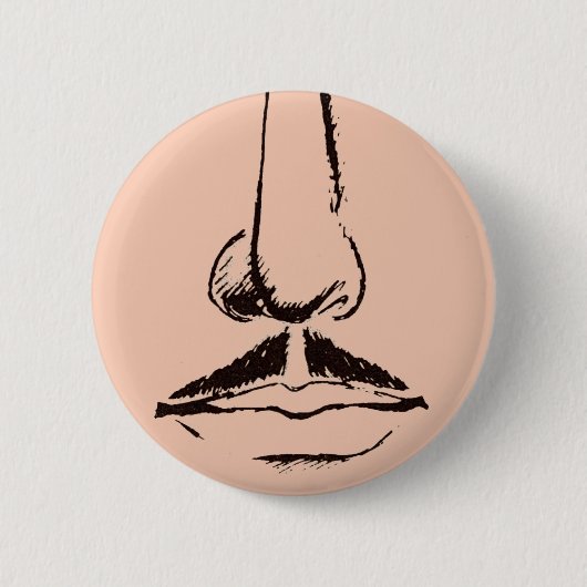 Schnurrbart-Surrealist-Pinback Button (Vorderseite)