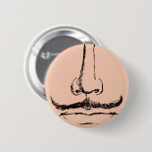 Schnurrbart-Surrealist-Pinback Button (Vorne & Hinten)