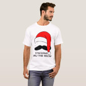 Schnurrbart-T - Shirt - Staching durch den Schnee (Vorne ganz)