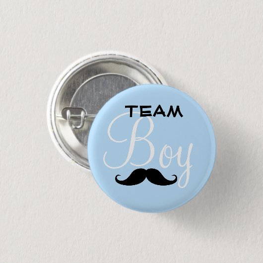 Schnurrbart-Team-Jungen-Babyparty Button (Vorne & Hinten)