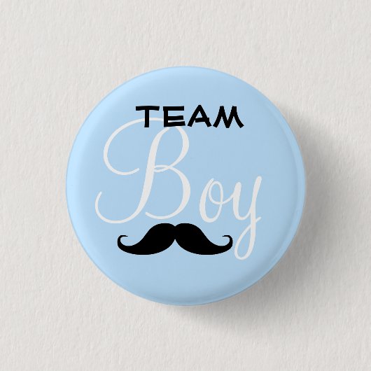 Schnurrbart-Team-Jungen-Babyparty Button (Vorderseite)