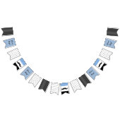 Schnurrbart-themenorientierte blaue u. schwarze wimpelkette (Alle)