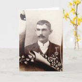 Schnurrbart Tintype Karte (Gelbe Blume)
