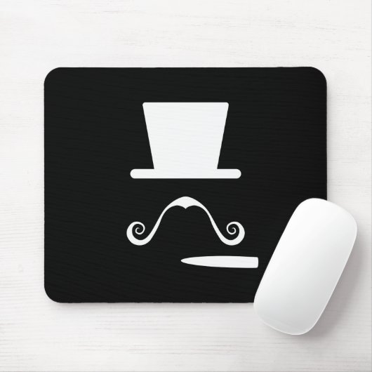 Schnurrbart-u. Zigarren-Piktogramm Mousepad (Mit Mouse)
