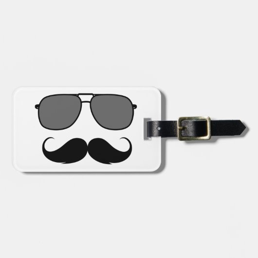 Schnurrbart und Brille Gepäckanhänger (Vorderseite horizontal)