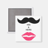 Schnurrbart und Lippen Magnet (Vorderseite/Rückseite)