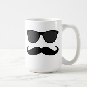 Schnurrbart und Sonnenbrille Humor Kaffeetasse