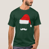 Schnurrbart-und Weihnachtsmannmütze-WeihnachtsT - T-Shirt (Vorderseite)