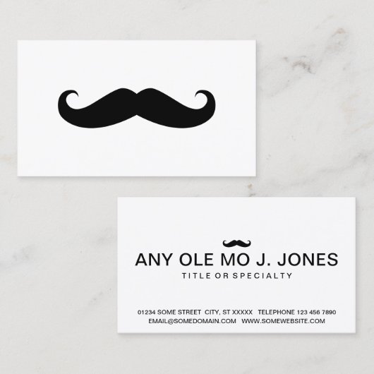 Schnurrbart Visitenkarte (Vorne/Hinten)