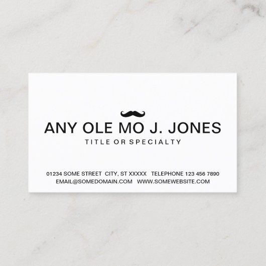 Schnurrbart Visitenkarte (Rückseite)