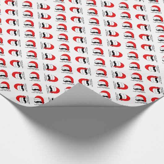 Schnurrbart-Weihnachten - Staching durch den Geschenkpapier (Ecke)