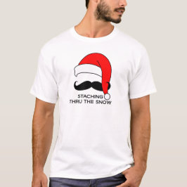 Schnurrbart-Weihnachten - Staching durch den T-Shirt