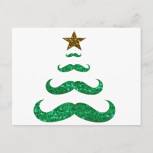 Schnurrbart-Weihnachtsbaum Feiertagspostkarte