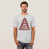 Schnurrbart-Weihnachtsbaum-lustiges T-Shirt (Vorne ganz)