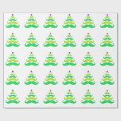 Schnurrbart-Weihnachtsbaum-Packpapier Geschenkpapier (Flach)