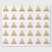 Schnurrbart-Weihnachtsbaum-Packpapier Geschenkpapier (Flach)