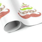 Schnurrbart-Weihnachtsbaum-Packpapier Geschenkpapier (Rolleneckpunkt)