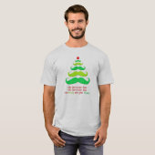 Schnurrbart-Weihnachtsbaum-wunderlicher T-Shirt (Vorne ganz)