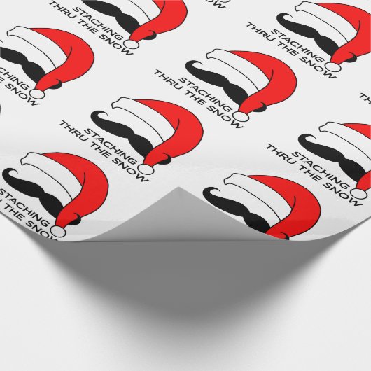 Schnurrbart-Weihnachtsmann-WeihnachtsPackpapier Geschenkpapier (Ecke)