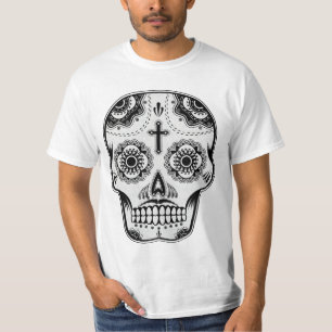 Schnurrbart-Zuckerschädel T-Shirt