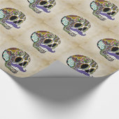 Schnurrbart-Zuckerschädel-Verpackungs-Papier - Geschenkpapier (Ecke)